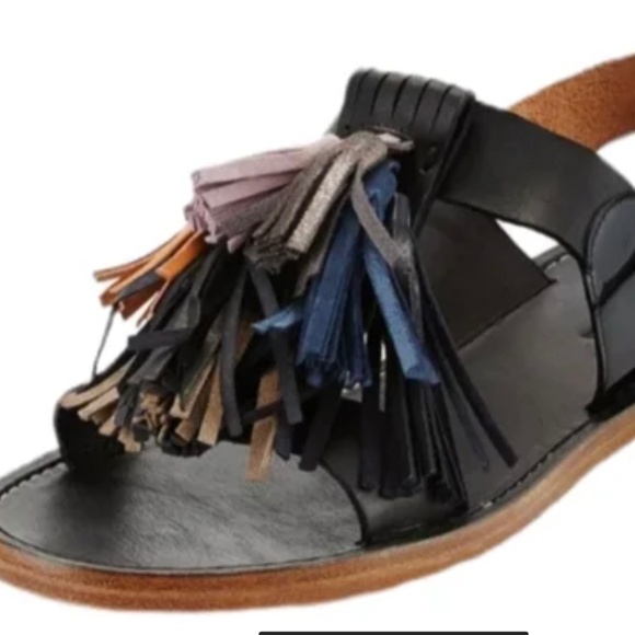 reg. $600+ Size 6 Isabel Marant Flat Leather Pompom Fringes Tassel Sandals - Picture 1 of 9